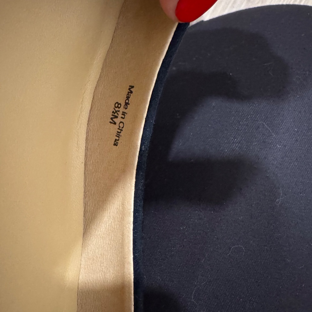 $395 NEW KATE SPADE NEW YORK Cayley Wedges Size 8 8.5 Suede Bow Accent Navy Blue - Picture 9 of 9